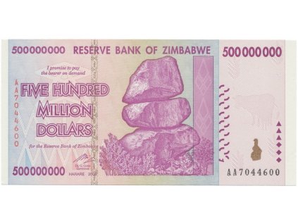 Zimbabwe, 500 Million Dollars 2008, P.82