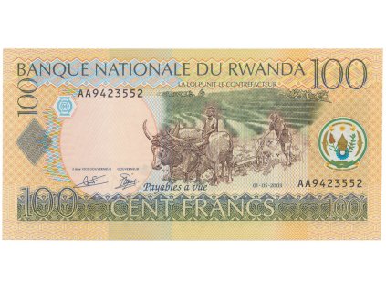 48775 48775 48775 rwanda 100 francs 2003 p 29a