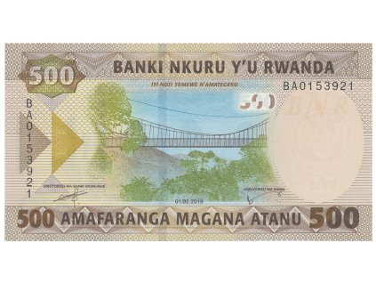 48802 48802 rwanda 500 francs 2019 p 42a