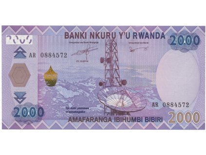 48817 rwanda 2000 francs 2014 p 40a