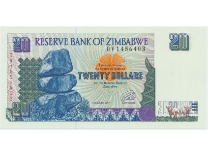 49120 49120 zimbabwe 20 dollars 1997 p 7