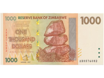 49144 zimbabwe 1000 dollars 2007 p 71