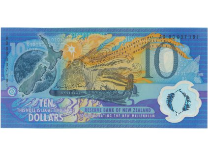 49771 novy zeland 10 dollars 2000 plastova pametni vydani p 190a