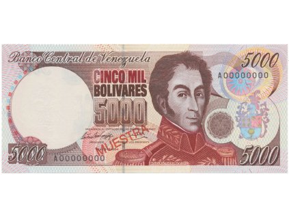 49891 49891 venezuela 5000 bolivares 1994 anulat muestra p 75as