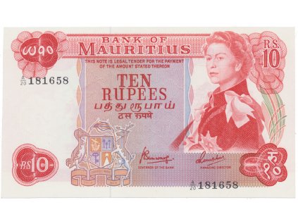 50158 mauricius 10 rupees 1967 p 31c