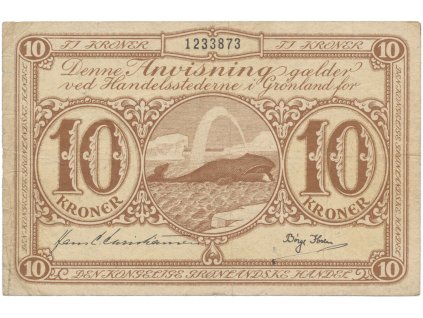 50209 50209 gronsko 10 kroner 1953 1967 p 19a