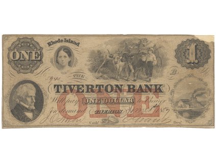 50350 50350 usa rhode island tiverton the tiverton bank 1 dollar 1 6 1859