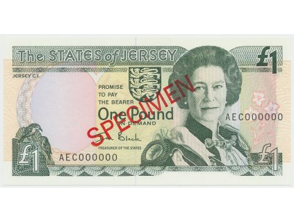 50422 jersey 1 pound 2000 bankovni vzor pretisk specimen p 26bs