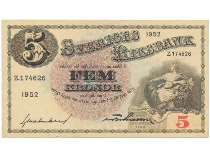 50551 50551 svedsko 5 kronor 1952 p 33ai