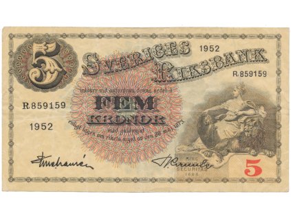 50560 50560 svedsko 5 kronor 1952 p 33ai