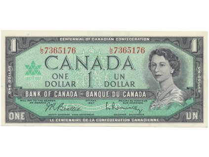 Kanada, 1 Dollar 1967, s kontrolním číslem, P.84b