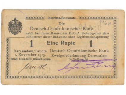 50662 50662 nemecka vychodni afrika 1 rupie 1 11 1915 serie y vzacnejsi podpis r 916p