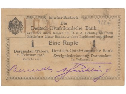 50689 50689 nemecka vychodni afrika 1 rupie 1 2 1916 serie o2 r 928i