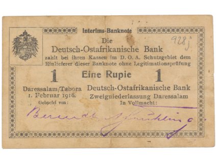 50692 50692 nemecka vychodni afrika 1 rupie 1 2 1916 serie p2 r 928j