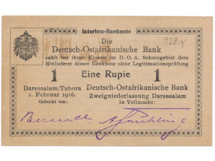 50701 nemecka vychodni afrika 1 rupie 1 2 1916 serie w2 r 928q