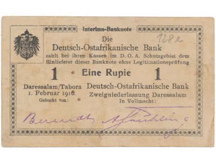 50704 50704 nemecka vychodni afrika 1 rupie 1 2 1916 serie x2 r 928r