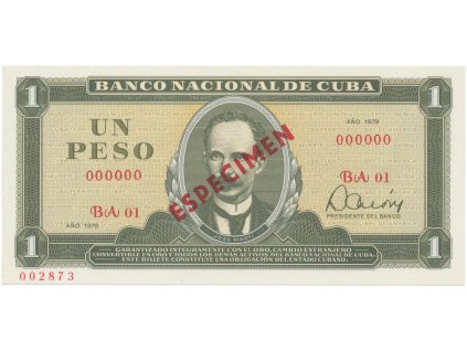 51034 51034 kuba 1 peso 1979 tisk stc praha anulat especimen bankovni vzor p 102bs4
