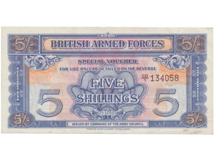 Velká Británie, 5 Shillings (1961), BAF - vojenské vydání, vodotisk, P.M20c
