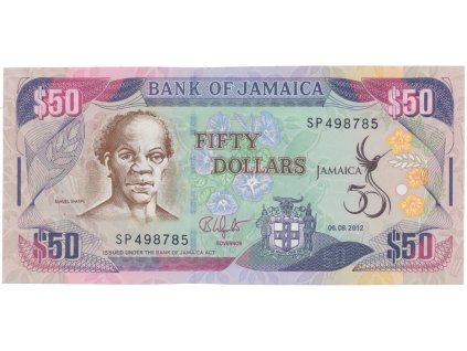 Jamajka, 50 Dollars 2012, P.89, pamětní vydání