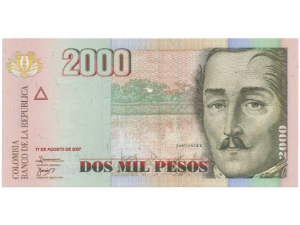 Kolumbie, 2000 Pesos 2007, P.457g