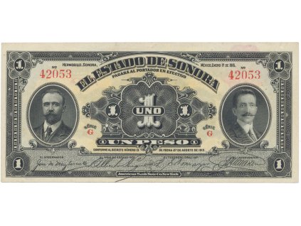 53202 53202 mexiko sonora 1 peso 1915 p s1071
