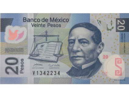 Mexiko, 20 Pesos 2007-2012, plastová, P.122d-t