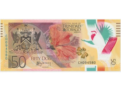 53454 trinidad a tobago 50 dollars 2015 plastova p 59