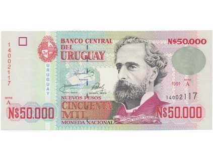 53466 53466 uruguay 50 000 nuevos pesos 1991 p 70b