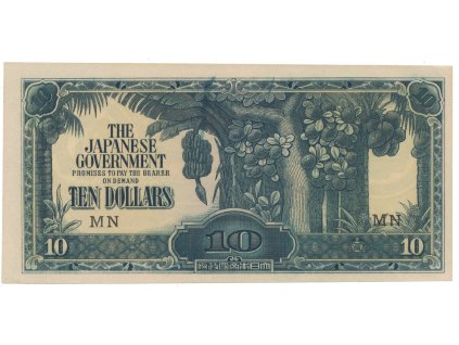 Malajsie - japonská okupace, 10 Dollars (1942~1944), hlubotisk, P.M7b