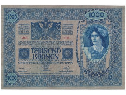 Rakousko - Uhersko, 1000 Koruna 1902, podtisk šedorůžový, bez přetisku, Hej.RU5b
