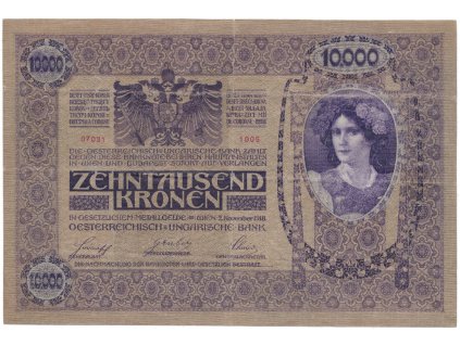 Rakousko - Uhersko, 10000 Koruna 1918, bez přetisku, Hej.RU19a