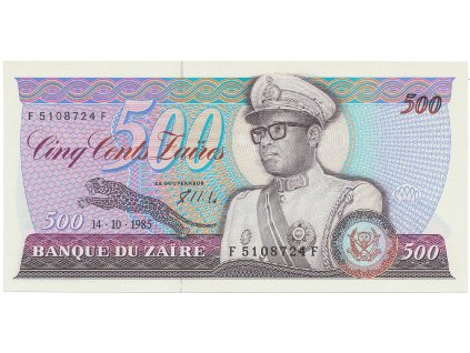 55657 55657 55657 zaire 500 zaires 1985 p 30b
