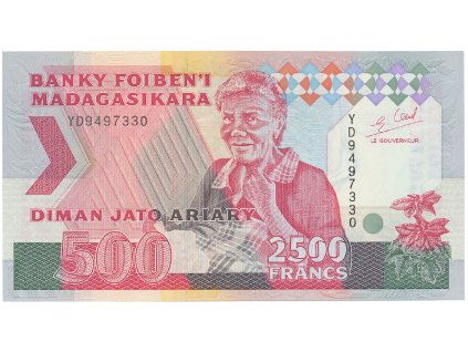 55690 55690 madagaskar 2500 francs 1993 p 72a