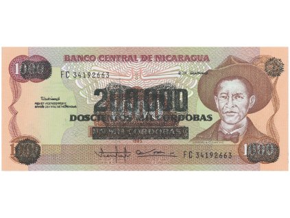 56305 56305 nikaragua 200 000 cordobas 1990 p 162