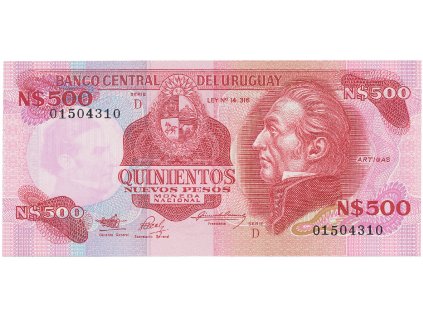 56323 56323 uruguay 500 nuevos pesos 1991 p 63a