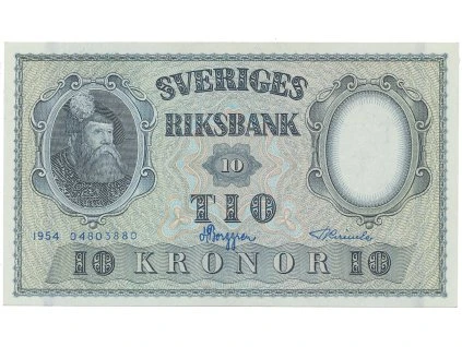 56497 56497 56497 svedsko 10 kronor 1954 modry cislovac p 43b