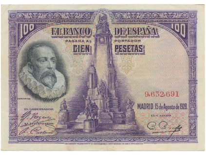 56545 spanelsko 100 pesetas 1928 bez serie p 76a