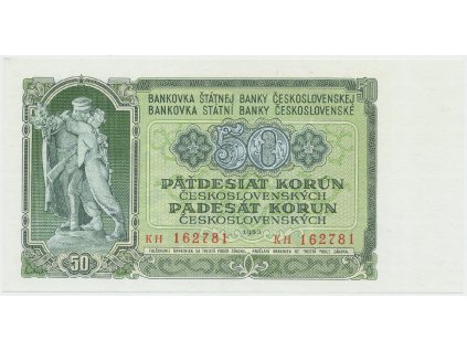 58348 ceskoslovensko 50 koruna 1953 tisk praha serie kh hej 94b