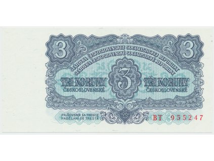 Československo, 3 Koruna 1961, série BT, Hej.98a