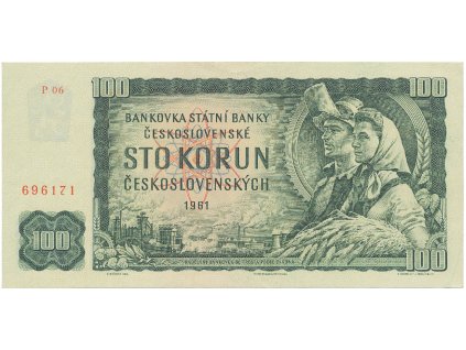 58393 58393 ceskoslovensko 100 koruna 1961 serie p hej 101dp