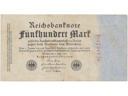 59208 nemecko 500 mark 1922 cerveny cislovac ro 71a