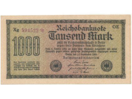 59367 59367 nemecko 1000 mark 1922 vod kreuzblutten fialove cislo ro 75k