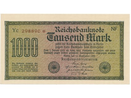 59406 59406 nemecko 1000 mark 1922 vod maander hnede 6 mistne cislo ro 75i