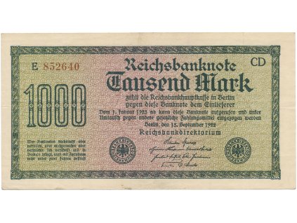 59427 nemecko 1000 mark 1922 vod maander hnede 6 mistne cislo ro 75i