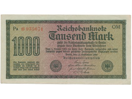 59445 59445 nemecko 1000 mark 1922 vod wellen 6 mistne cislo ro 75q