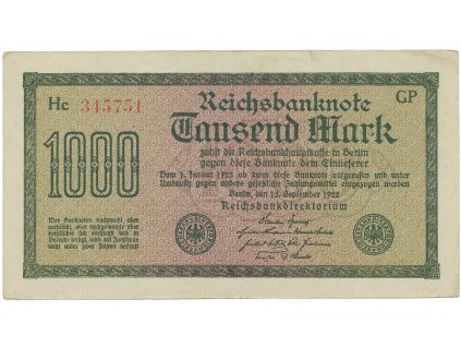 59448 59448 nemecko 1000 mark 1922 vod wellen 6 mistne cislo ro 75q