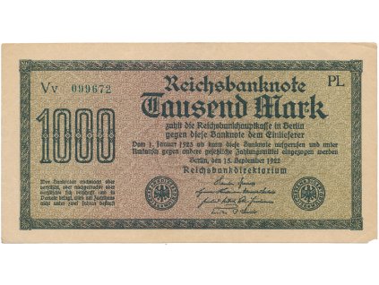 59475 59475 nemecko 1000 mark 1922 vod gitter zelene 6 mistne cislo ro 75m