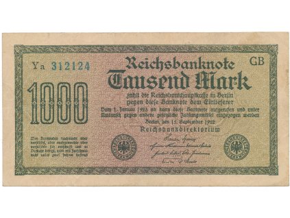 59508 59508 nemecko 1000 mark 1922 vod gitter modrozelene 6 mistne cislo ro 75n