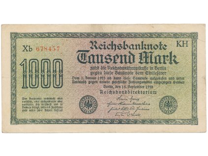 59535 nemecko 1000 mark 1922 vod achterstreifen ro 75o