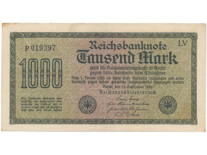 59541 59541 59541 nemecko 1000 mark 1922 vod hakensterne cerne 6 mistne cislo ro 75b